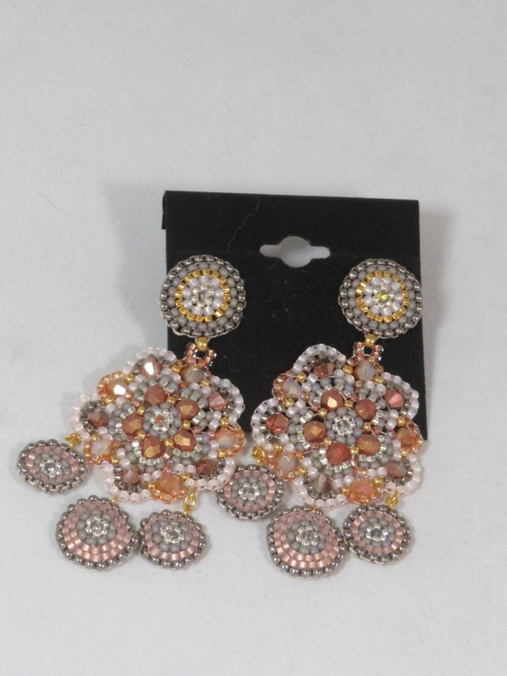 Vintage style opalescent earrings carnelian red